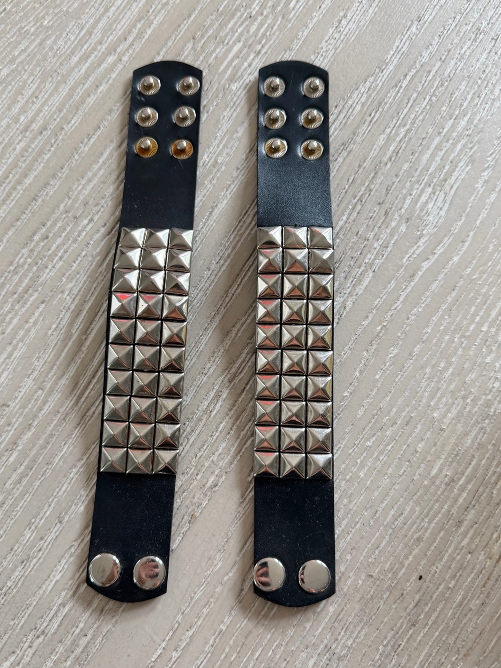 Hot Topic Pyramid Stud Cuff Bracelet, set of 2